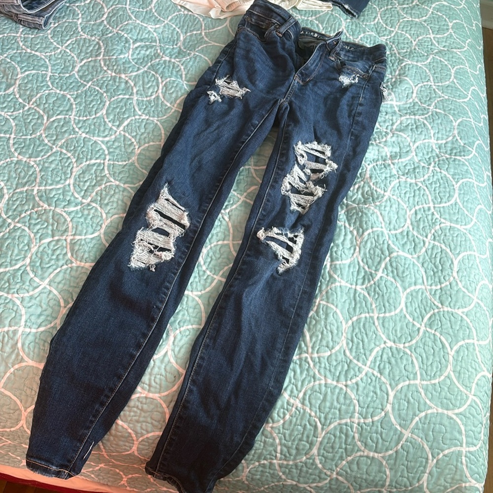 AE patched patch skinny jeans